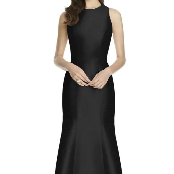 Alfred Sung Black Dupioni Trumpet Gown - Picture 1 of 4